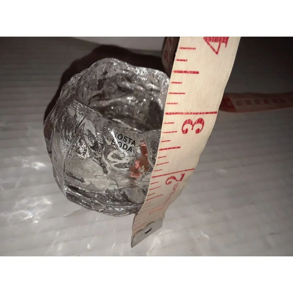 Vintage Kosta Boda Snowball Crystal Votive Candle Holders Lot of 3